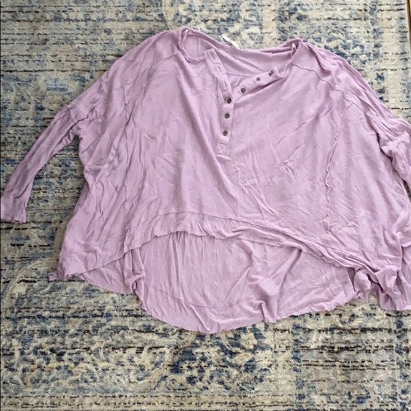 Free People cropped Henley size xs lavender - Picture 1 of 2